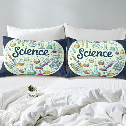 Erosebridal Chemistry Lab Bedding Set Twin Size Chemical Equation Duvet Cover for Boys Girls Chemical Elements Science Theme Comforter Cover Teens Kids Science Students Bedding School Dorm Room Decor