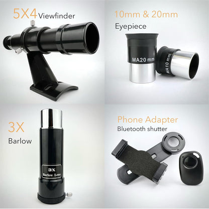 SpectrumOI Telescope for Kids, Telescope for Adults Astronomy Gifts for Kids 8-12 - Premium Refractor 70mm Aperture with Carry Bag and Phone Holder