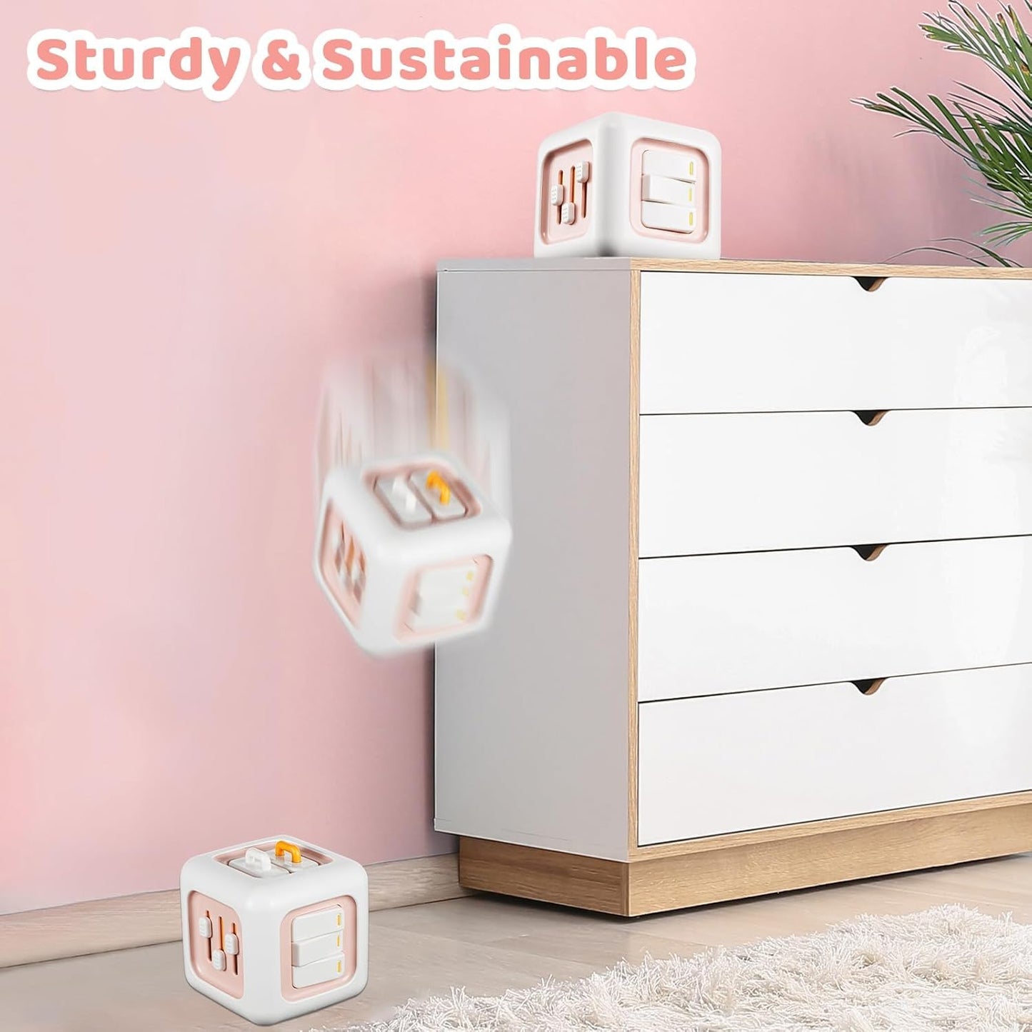 SOCBTNSO Busy Cube Toy for 1 Year Old Boy, Montessori Toys for 1+ Year Old, Travel Sensory Toys for Toddlers 1-3, Learning Fine Motor Skills| 1st Birthday Gifts 6 9 12 Months Baby