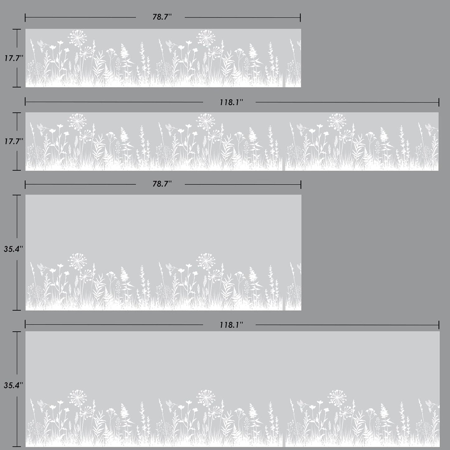 DKTIE Window Privacy Film Flowers Pure White Pattern Stained Glass Window Film Decorative Frosted Glass Window Film Sun Blocking Heat Control Static Cling (A274, 17.5" x 78.7")