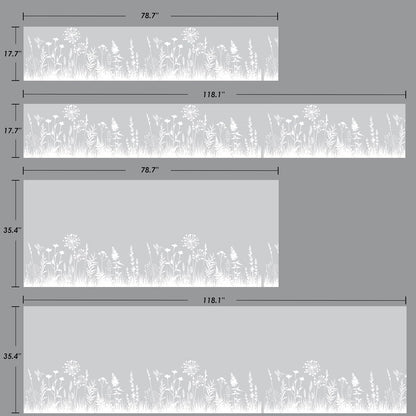 DKTIE Window Privacy Film Flowers Pure White Pattern Stained Glass Window Film Decorative Frosted Glass Window Film Sun Blocking Heat Control Static Cling (A274, 17.5" x 78.7")
