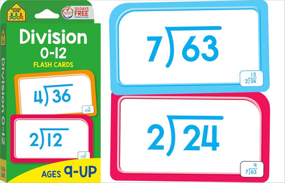 School Zone Get Ready Flash Cards Multiplication & Division 2-Pack: 112 Math Cards, 3rd & 4th Grade, 0-12, Improve Speed & Retention, Ages 8+
