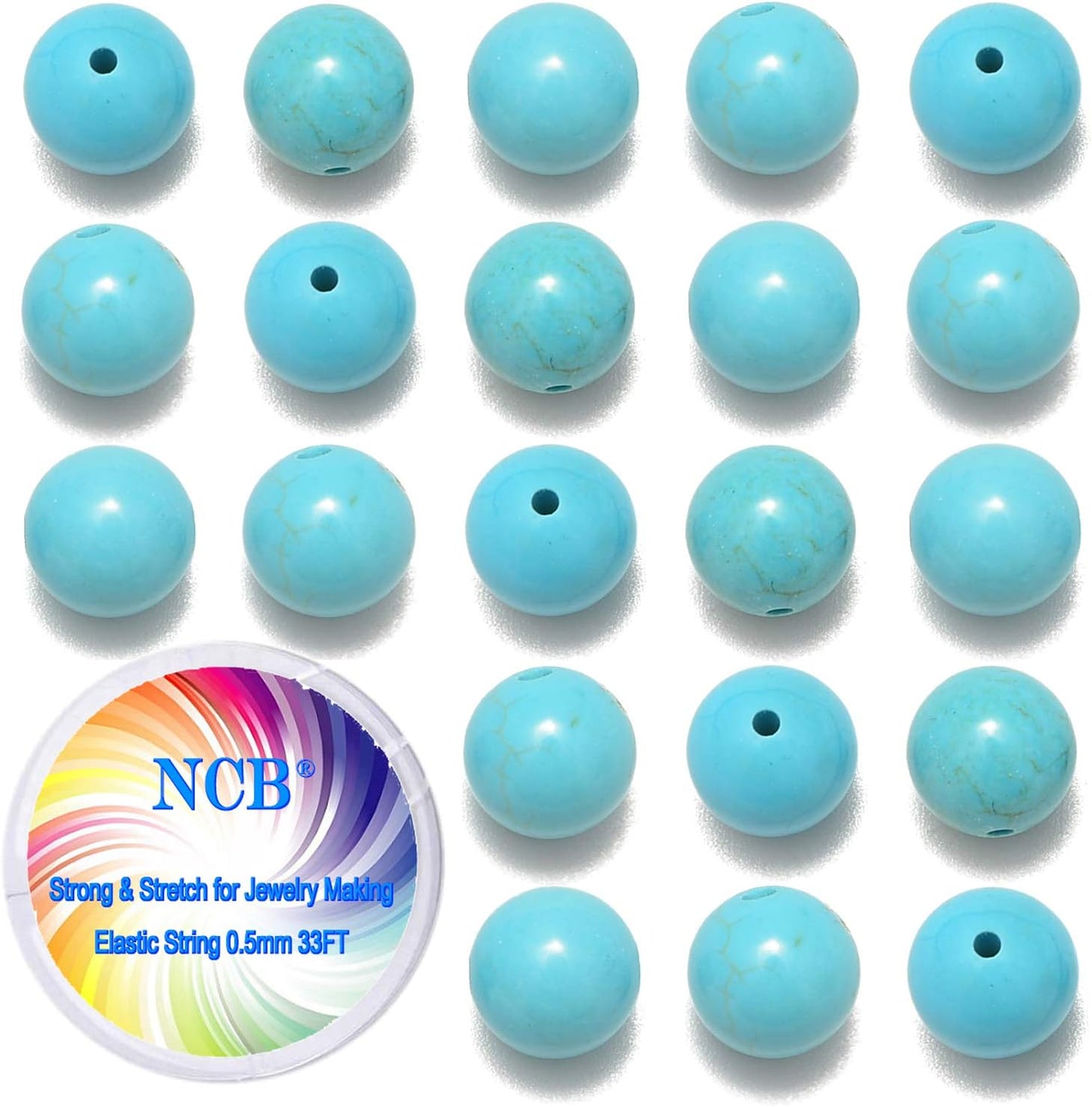 NCB 100pcs Original Natural Stone Beads Gemstone Round Loose Beads 6mm 8mm 10mm (Blue Aventurine, 6mm 100Beads) - Colors B