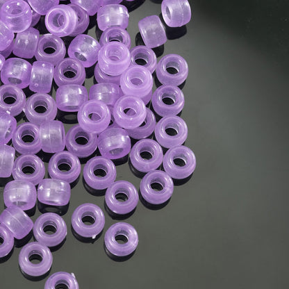 Gxueshan 1000 Pcs Acrylic Black Pony Beads 6x9mm Large Hole Pen Hair Kandi Beads Bulk for Friendship Bracelet Necklace Jewelry Making Earring Braiding Kit
