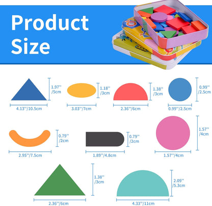Wooden Tangrams Pattern Blocks, Cognitive Difficulties for Elderly People, Brain-Boosting Crafts Activities for Elderly（Elephant Style）