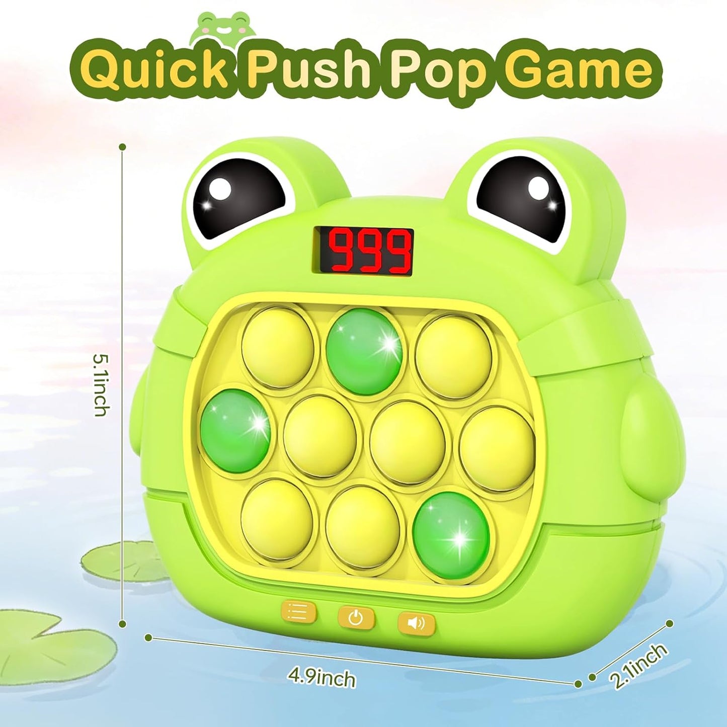 Narotood Quick Push Pop Game - Light Up Bubble Fidget Toy for Kids & Adults, Handheld Puzzle Game Sensory Toys, Great Gift for Christmas, Easter & Birthdays for Boys and Girls Ages 3-12 (Bear)