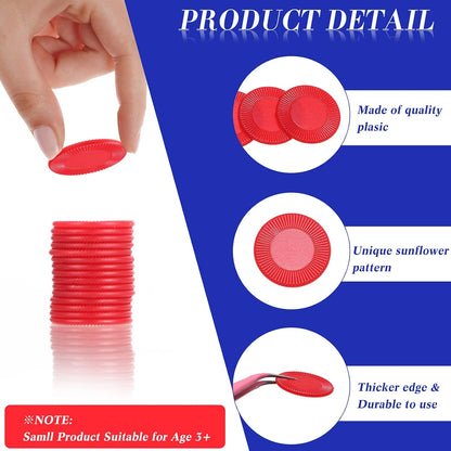 Skylety 400 Pieces Plastic Poker Chips 4 Colors Bingo Blank Chips for Counter Card Playing Learning Counting
