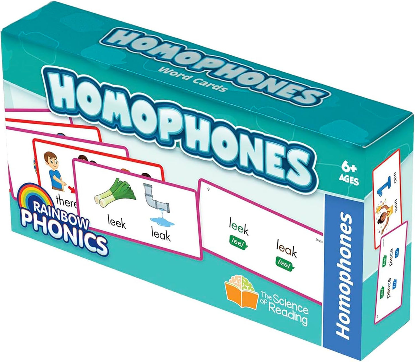 Junior Learning: Rainbow Phonics - Homophones - 65 Word Cards, Flash Cards with Sound & Spelling Association, Level Based Cards, Kids Ages 4+