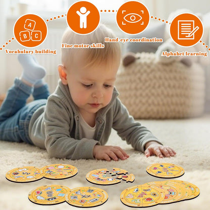 Alphabet Pizza Puzzles, 156 Common Sight Words 1 Number Puzzle, Learning Phonics Games, ABC Learning Puzzles for Kids Aged 3-5 Kindergarten Preschool Education Boys Girls Gifts