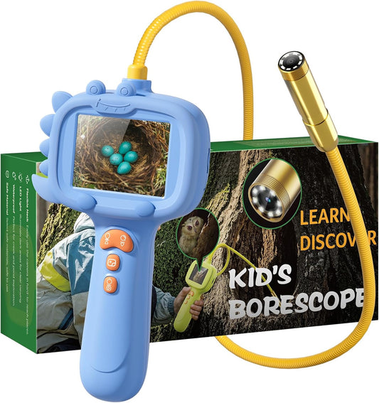 Kids Borescope Toys Camera with Light for 4-10 Years Old Boys Girls Birthday Gift Type-C Rechargeable STEM Science Educational Toy Snake Scope Camera for Outdoor Camping Nature Exploration