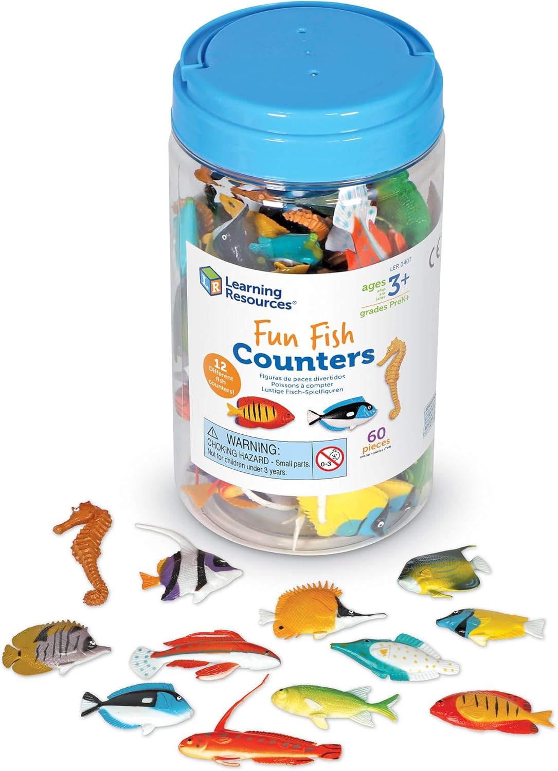 Learning Resources Farm Animal Counters - 60 Pieces, Ages 3+ Toddler Learning Toys, Farm Animals Toys, Develops Counting and Matching Skills