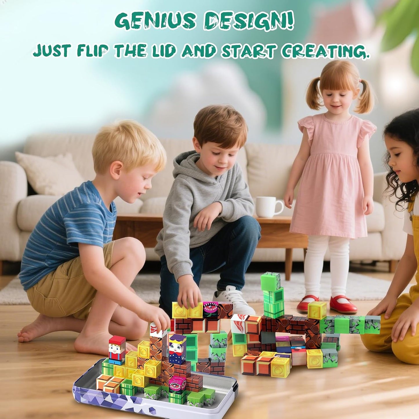 Magnetic Tiles, 70pcs Building Blocks with Storage Case, Toddler Toys Magnetic Blocks, Toys for Ages 3-5 4-8 Boys Girls,for Preschool Learning Birthday