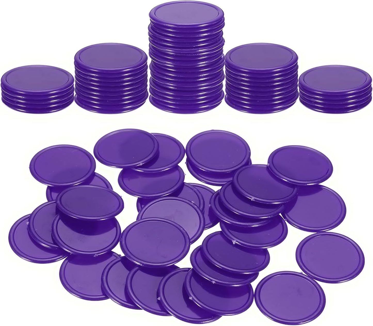 uxcell 100Pcs 0.8 Inch Plastic Poker Chips, Mini Bingo Chips Learning Counters Counting Counters Disks Markers Opaque Game Tokens for Game Play Math Counting, Yellow
