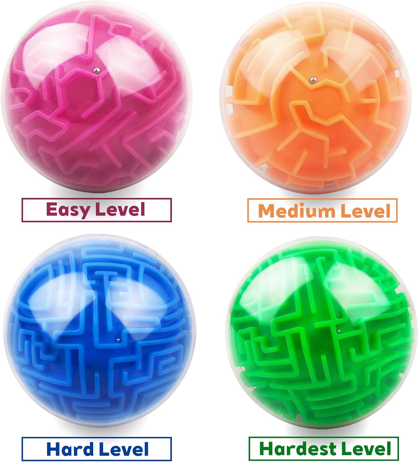 Amaze 3D Memory Sequential Maze Ball Puzzle Toy Gifts for Kids Adults - Challenges Game Lover Tiny Balls Brain Teasers Game (Rose)