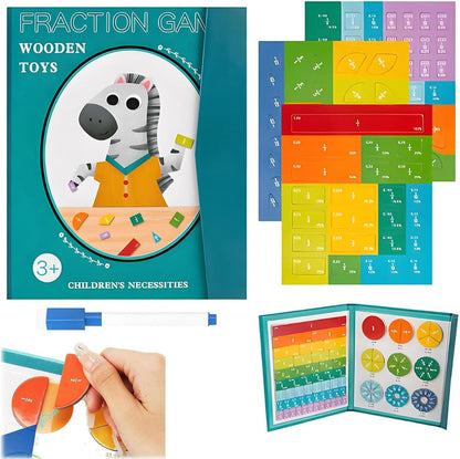 Magnetic Fraction Demonstration Book,Magnetic Fraction Book for Kids,Magnetic Fraction Tiles,Educational Puzzle Math Fraction Manipulatives for Child,Magnetic Fraction Disc Set