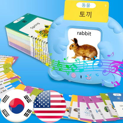 English Flash Cards Bilingual - Japanese Talking Flash Cards for Kids, Pocket Speech for Toddlers 3-12, 510 Sight Words of 31 Varieties, Sensory Toys Children with Autism (Japanese, Blue)