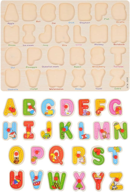 Wooden Fruit Puzzle for Toddlers 3+ Years, Educational Fruit Shape Learning Toy with Board & Blocks, Fun & Engaging Preschool Activity for Boys and Girls