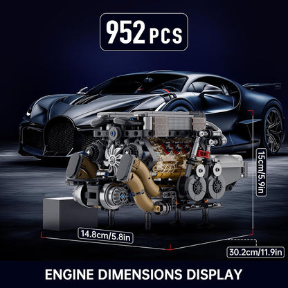 Mould King Mini V8 Engine Kits That Runs, Build Your Own Visible Car Motor, Physical Science Experiment Models for Teens, Best STEM Toy Gifts for 14+ and Adult 10171 (487 Pcs)