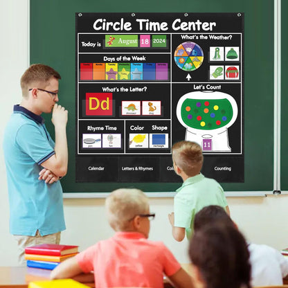 Visible Learning Classroom Pocket Chart - Reusable Dry Erase Learning Goals Board, Motivational Incentive Chart for Learning Goals, Behavior Tracking & Centers Rotation, Homeschool(Black)