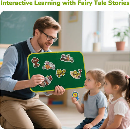 CHEFAN Felt/Flannel Board Story Set of 4, PRECUT Felt Pieces for Preschool Toddlers Circle Time,We are Going On A Bear Hunt, Mary Had A Little Lamb, Little Bo-Peep, Little Boy Blue