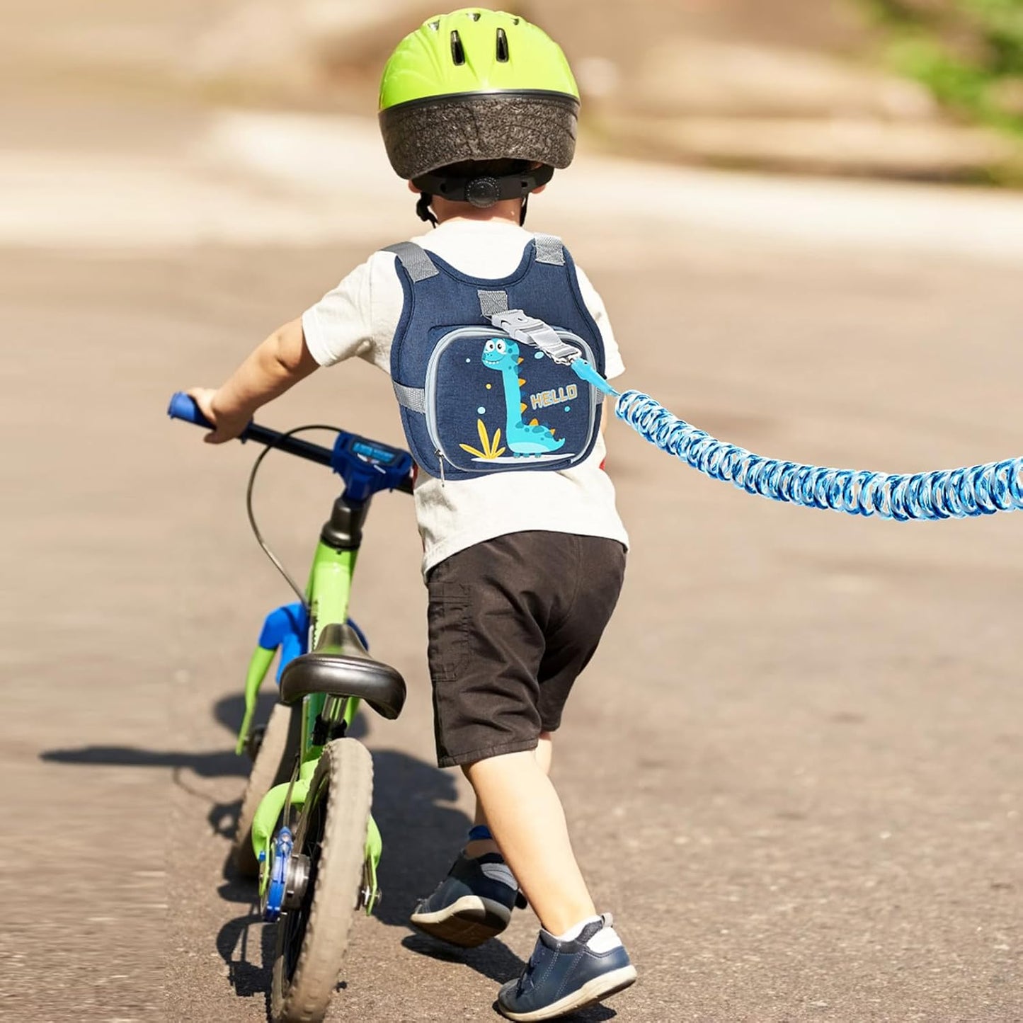 Accmor Toddler Harness Leash + Reflective Anti Lost Wrist Link, Cute Car Kids Back Pack with Hand Strap Collapsible Child Walking Restraint Belt Tether Hold Baby Boys Close for Outdoor Travel