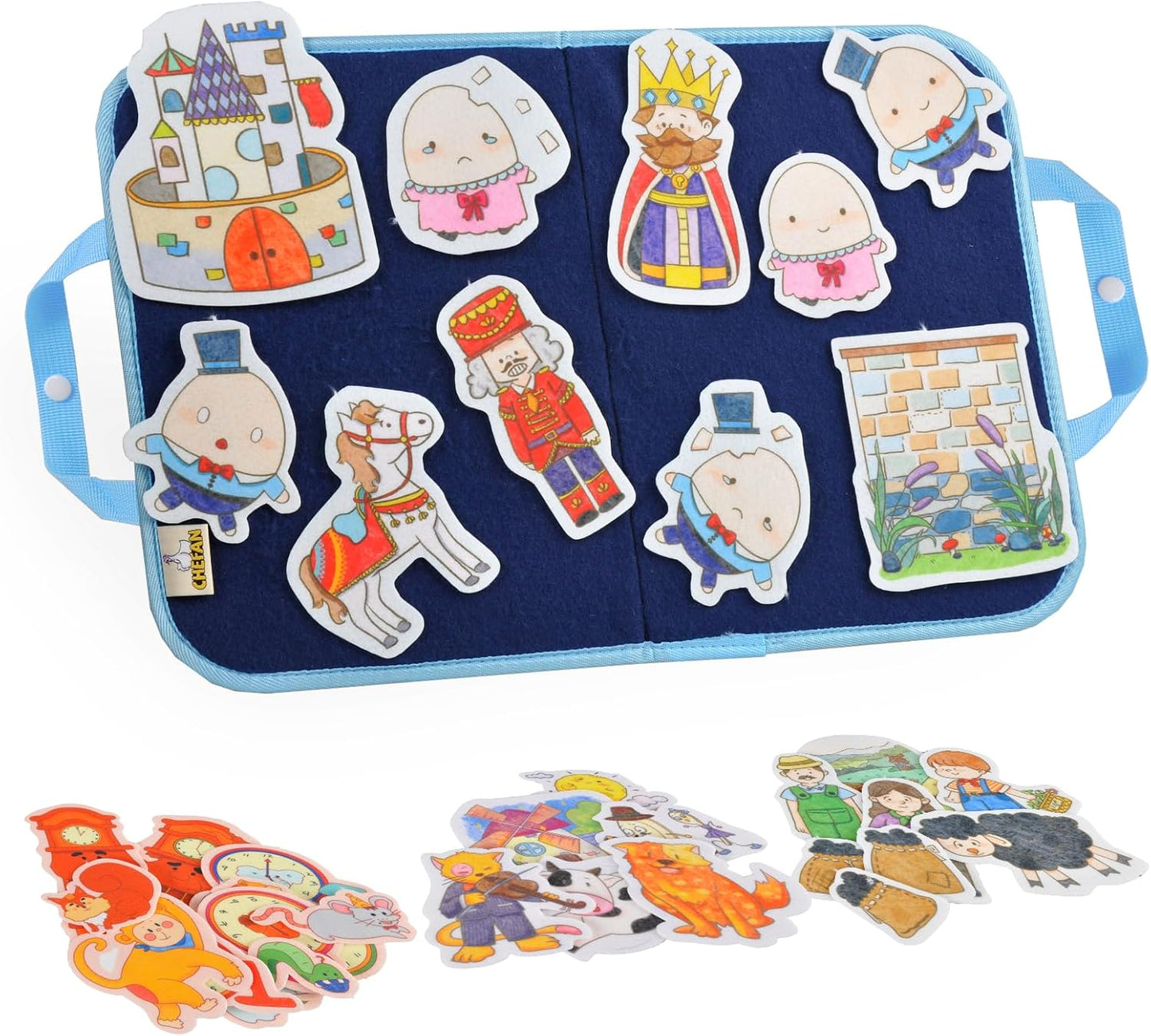 CHEFAN Felt/Flannel Board Story Set of 4, PRECUT Felt Pieces for Preschool Toddlers Circle Time,We are Going On A Bear Hunt, Mary Had A Little Lamb, Little Bo-Peep, Little Boy Blue