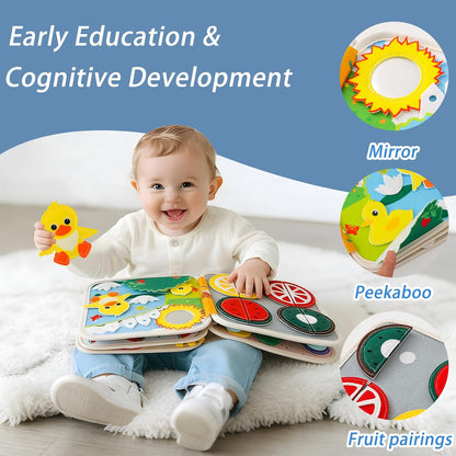Montessori Busy Book for Toddlers 1-3 – Soft Felt Quiet Book for Sensory & Fine Motor Skills