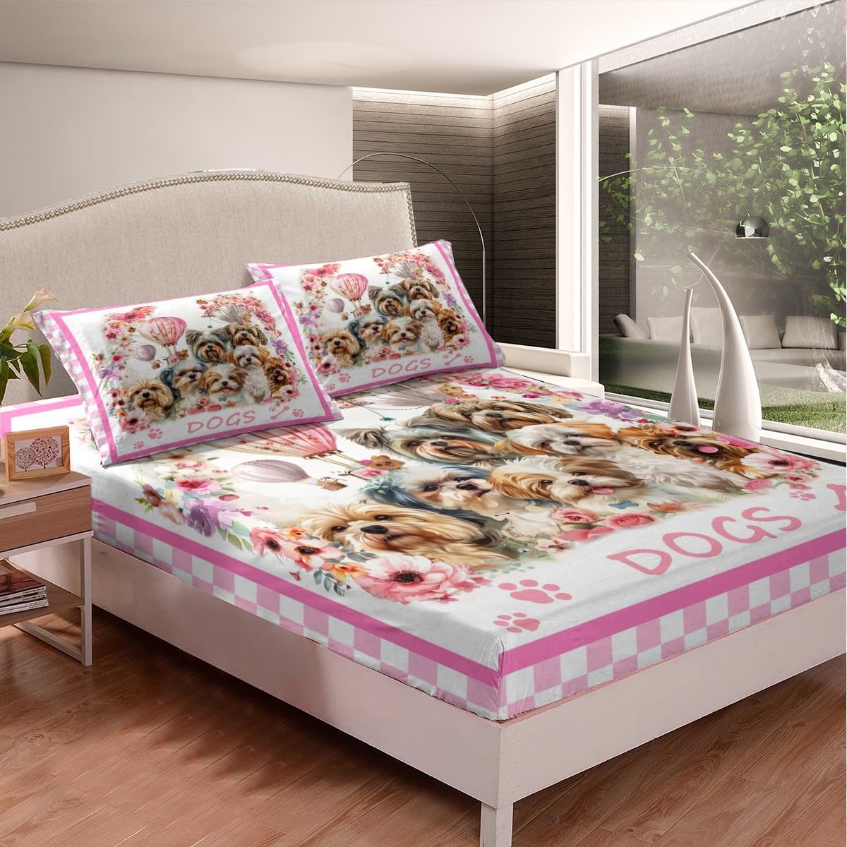 Drum Kit Fitted Sheet,Full Size Rock Music Collections Musical Instruments Theme,Soft Decorative Fabric Bedding Deep Pocket for Children Teens Young Boys Girls,with 2 Pillowcases