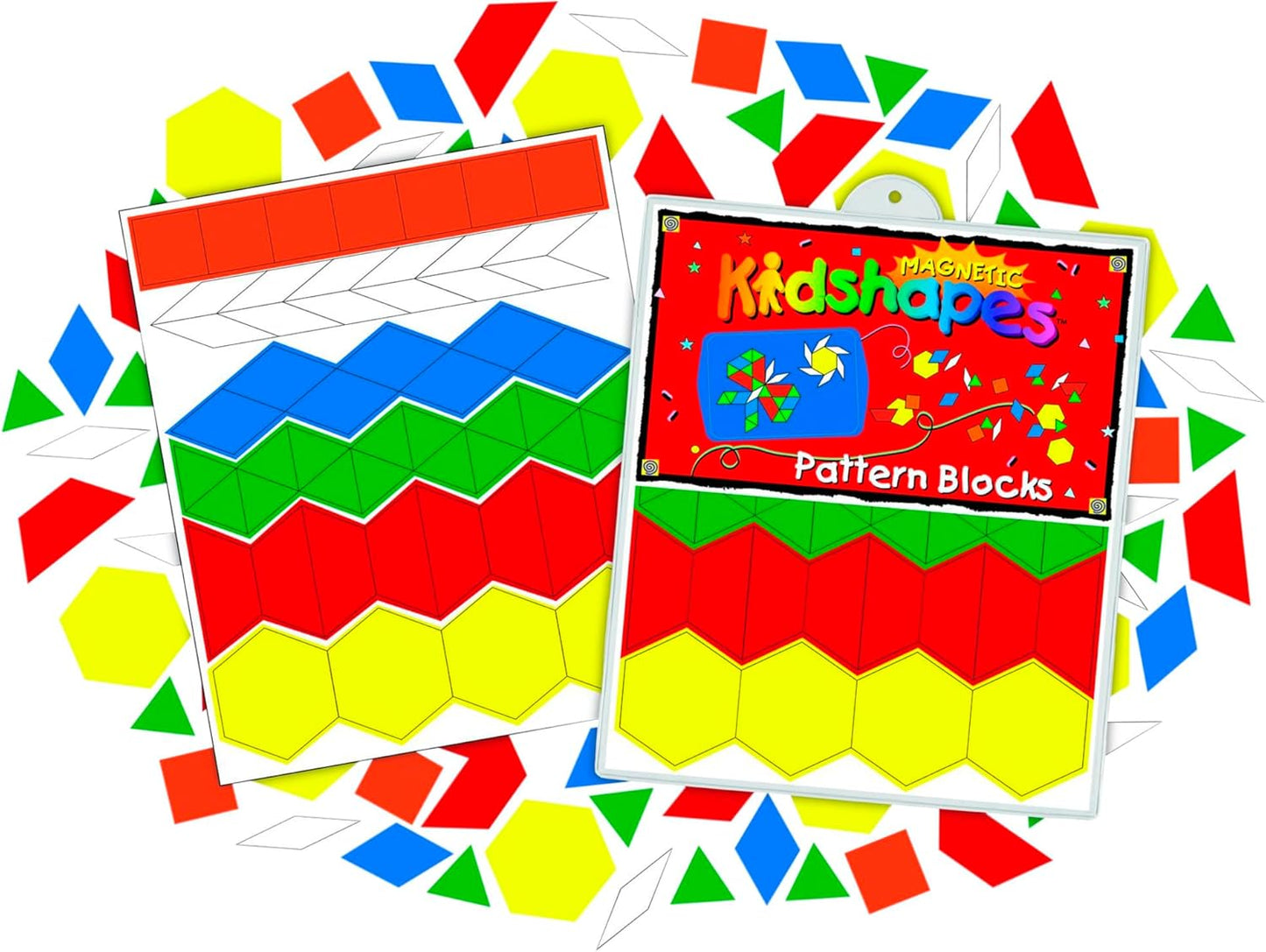 Barker Creek Learning Magnets, Pattern Blocks, for Children, Spatial Relationship, Patterning, Geometry, Problem Solving Skills (2300)
