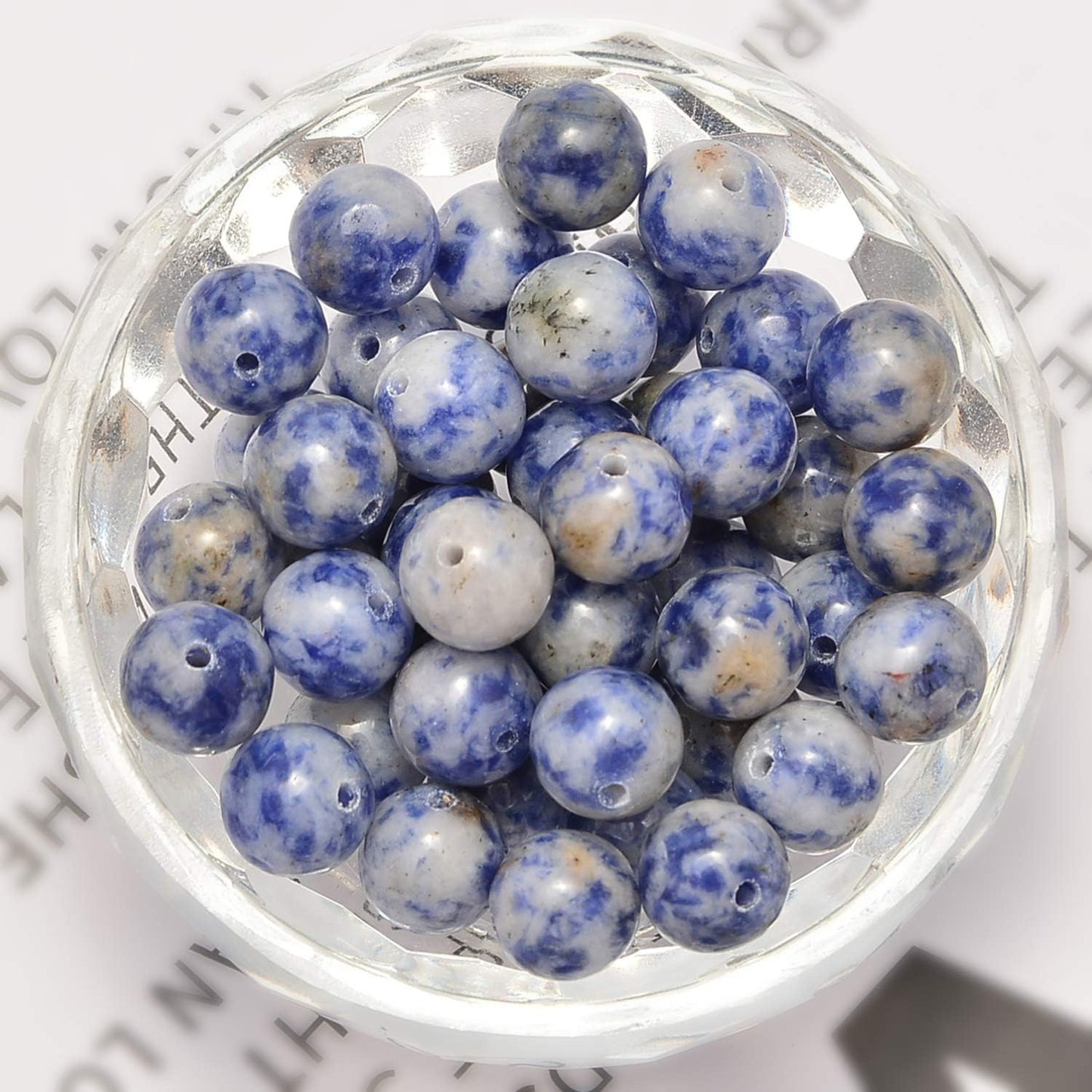 NCB 100pcs Original Natural Stone Beads Gemstone Round Loose Beads 6mm 8mm 10mm (Blue Aventurine, 6mm 100Beads) - Colors A