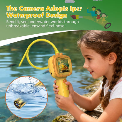 Daxiongmao Borescope Camera with Light for Kids | STEM Science Educational Toy for 3 4 5 6 7 8 Years Old Boys & Girls | Birthday Gift for Outdoor Adventures & Nature Discovery（Blue）
