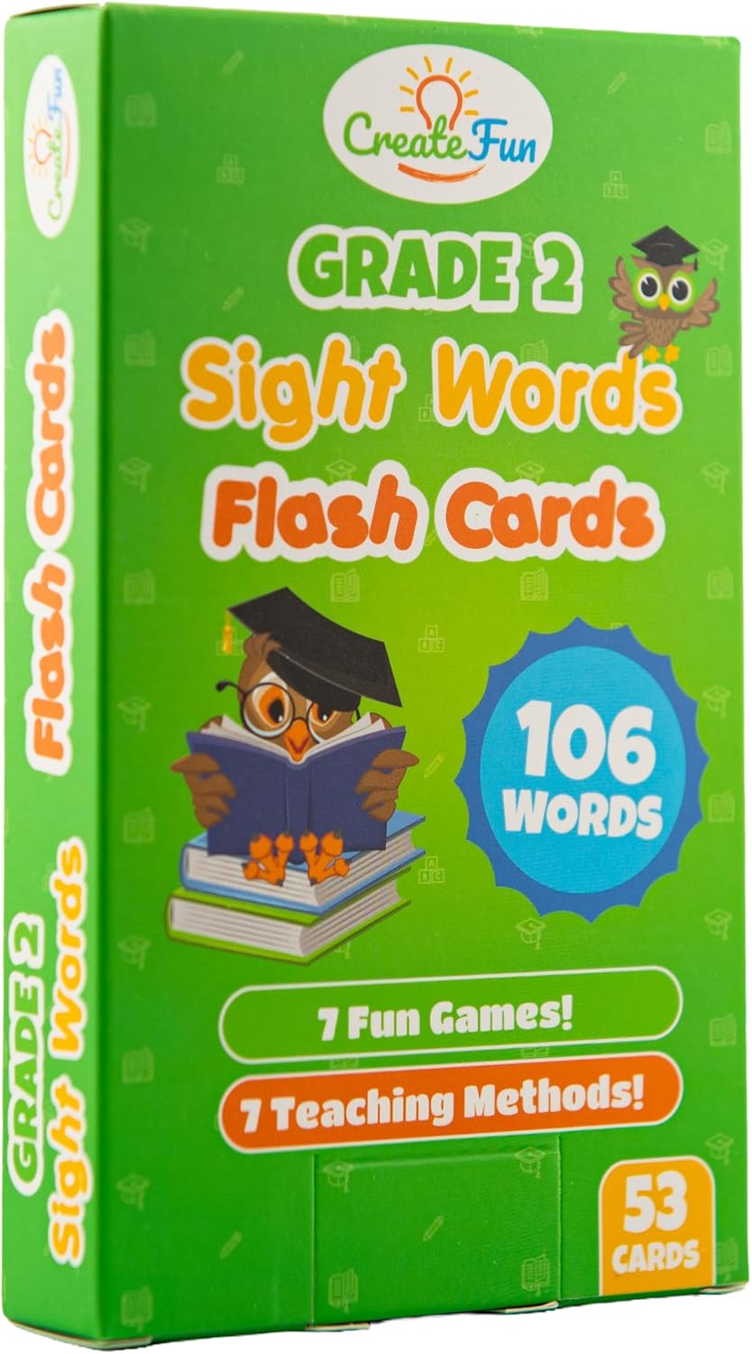 106 Sight Words Flash Cards Pre K for Ages 3-4, Dolch & Fry Sight Word Reading Games, Homeschool Supplies for Preschool with 7 Educational Game Ideas