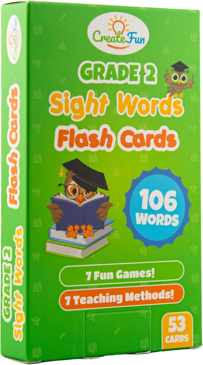 106 Sight Words Flash Cards Pre K for Ages 3-4, Dolch & Fry Sight Word Reading Games, Homeschool Supplies for Preschool with 7 Educational Game Ideas