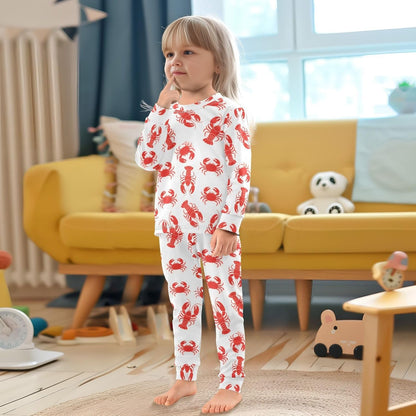 ALAZA Shark Starfish Palm Tree 2 Piece Pajama Set Long Sleeve Top and Pants Sleepwear Unisex - Colors B