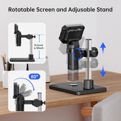 4.3" Coin Microscope for Error Coins (Detail View Only), 1000X Digital LCD Magnifier with Anti-Glare Side Lights, 1080P USB PC View (Win/Mac), Rechargeable Scope for Numismatic Grading