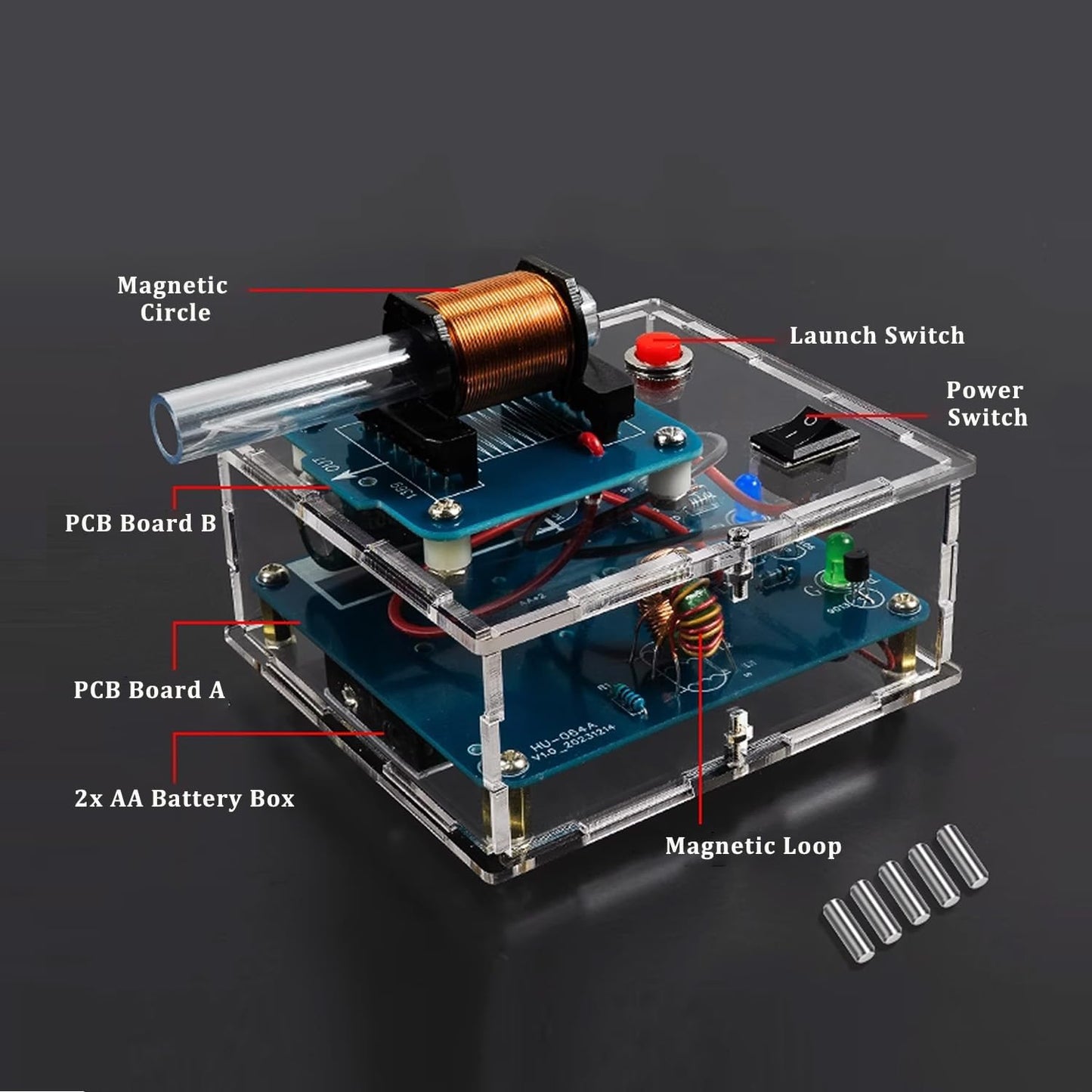 ISolderStore Electronic DIY Kits Mini Mganet Shooter Kit Soldering Practice Kit DIY Soldering Project for Teens Kids Adults Thanksgiving Xmas Gift