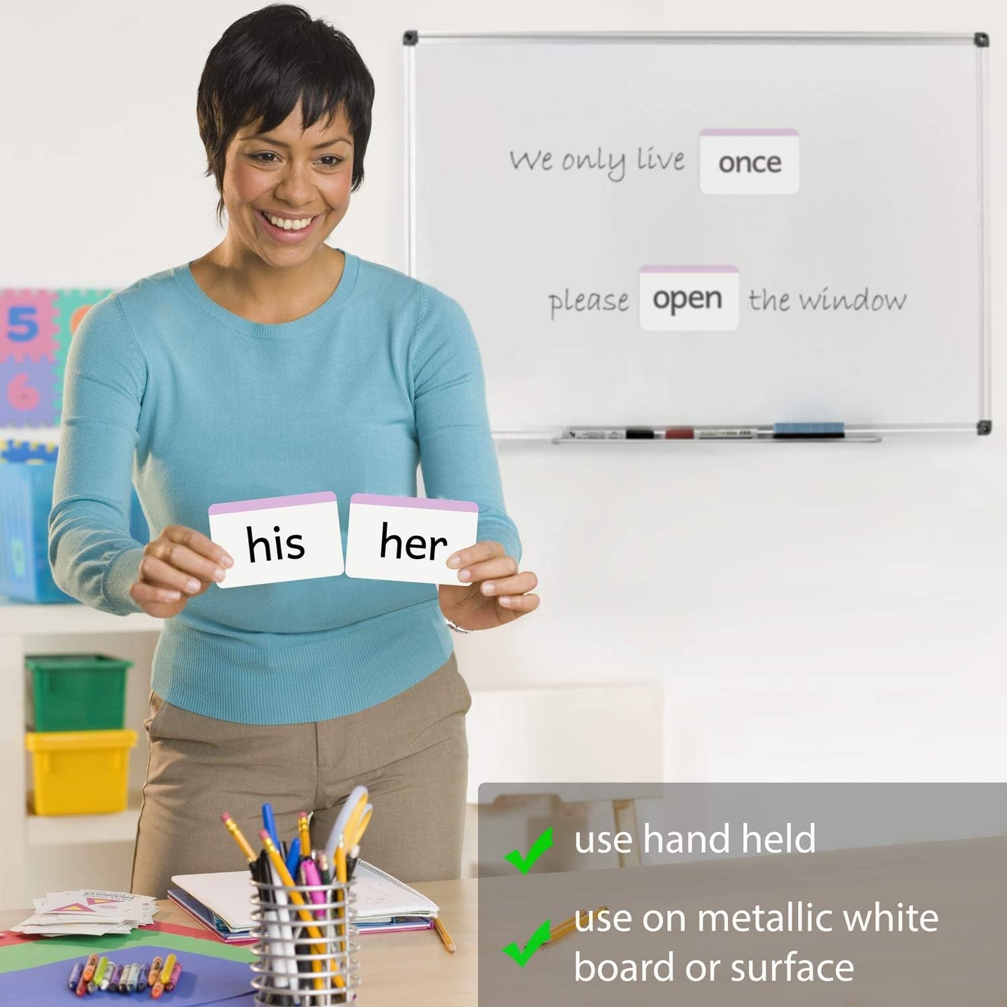 Attractivia 2nd Grade Sight Words Magnetic Flash Cards(Second Grade) - 46 Sturdy Large Dolch Cards for Literacy of Beginning Readers, Homeschool, Teachers and ESL