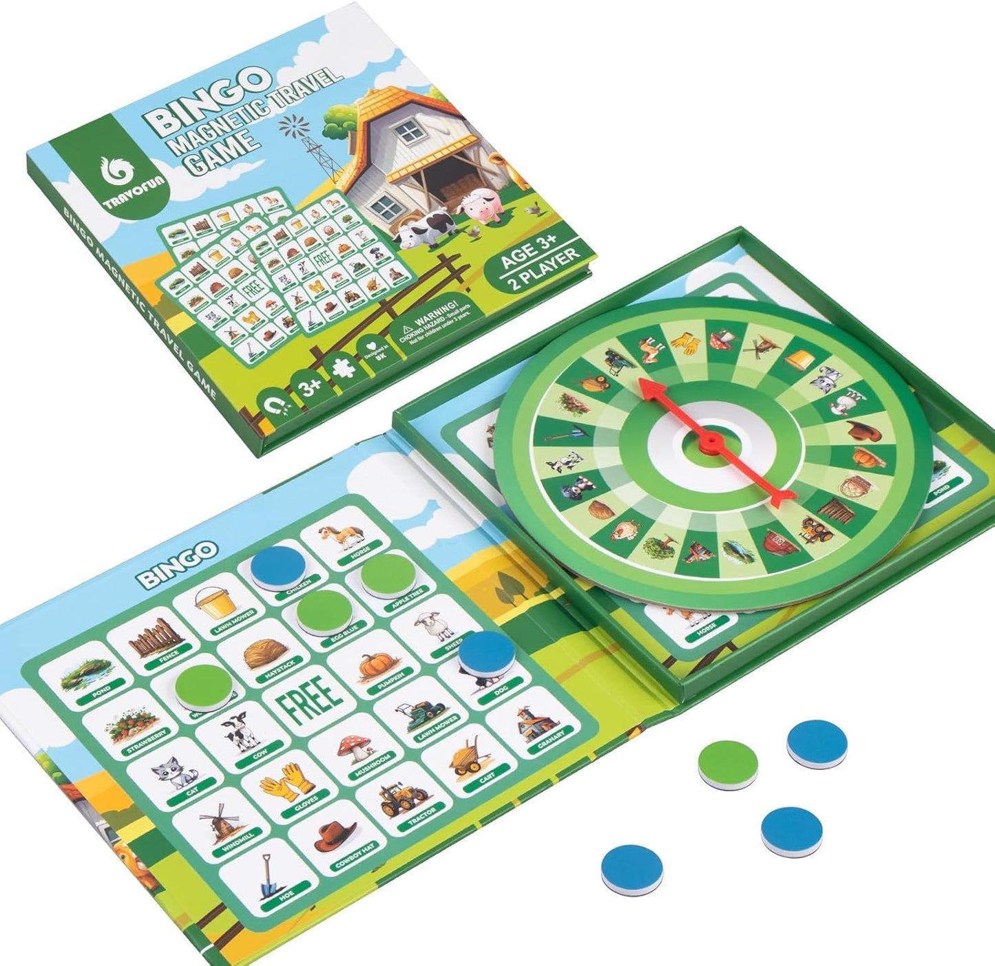 TRAVOFUN Magnetic Fishing Game Book - Travel Toys for Toddlers 3-5 - Car Road Trip Essentials & Airplane Activities for Kids - Montessori Learning Gift with 2 Poles & 27 Ocean Fish (Quiet & Portable)