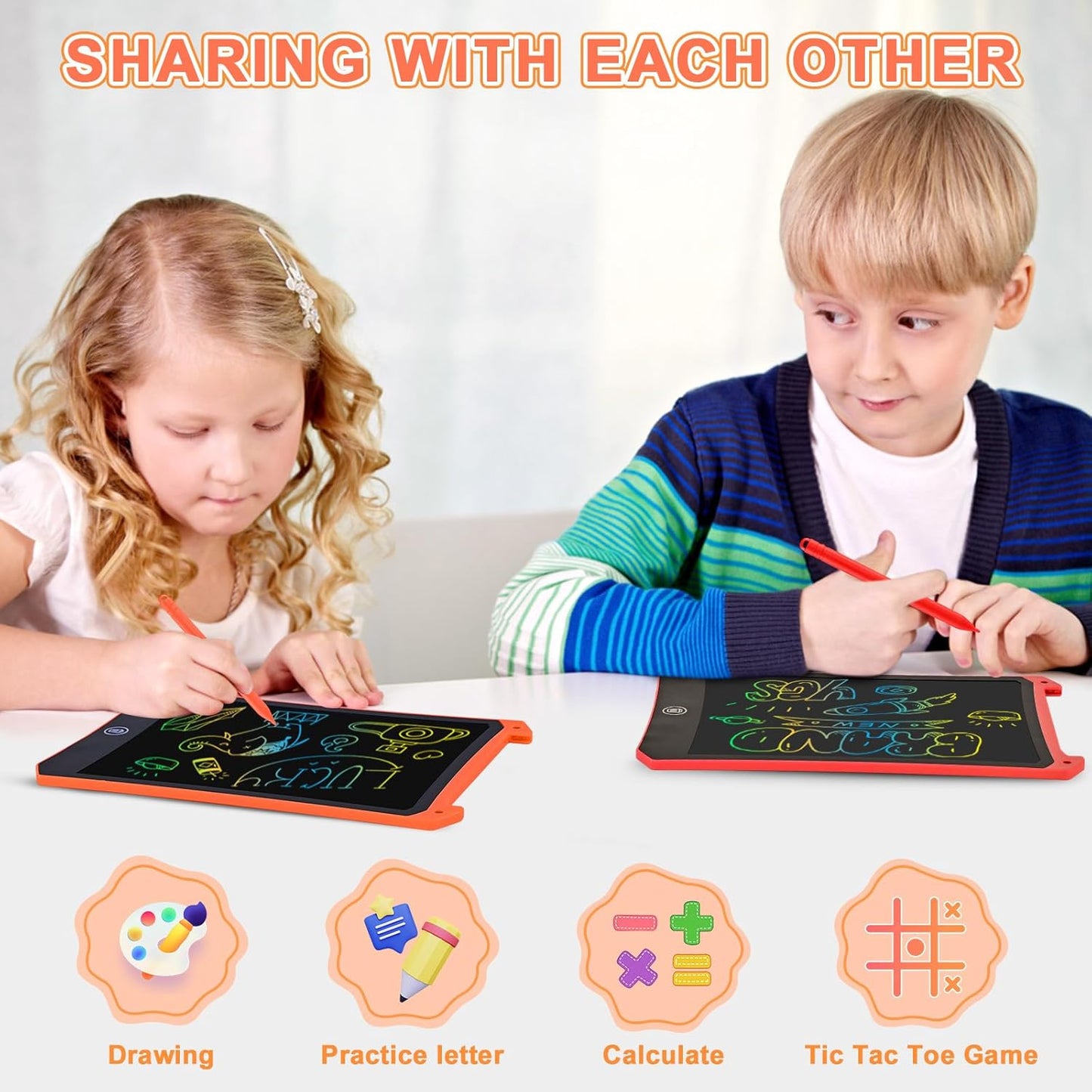 cimetech Toddler Girl Gifts, LCD Writing Tablet 2 Pack, Kids Toys for 3 4 5 6 Year Old Boys, 8.5 Inch Drawing Pad Painting Coloring Books, Travel Essentials Activities, Birthday Gifts Toddler Age 1-3