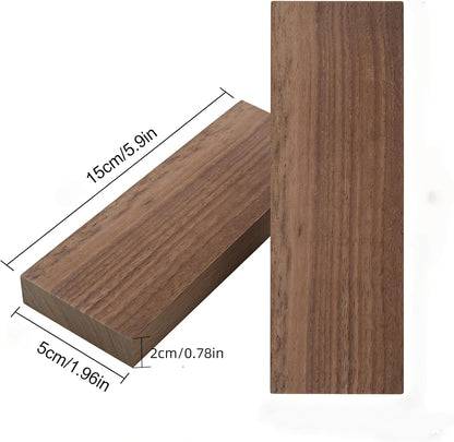 2PCS Unfinished Walnut Wood Blocks for DIY Crafting,Scroll Saw, Woodworking, Wood Carving,Burning,Laser Cutting,Engraving, CNC Cutting, Painting, Fretwork (5.9 x 1.96 x 0.78)