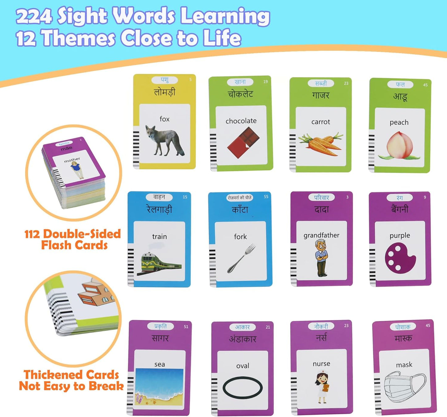 Spanish & English 510 Words Alphabet Bilingual Talking Flash Cards for 3-8 Years Toddlers, Pocket Speech Buddy Therapy Autism Toys, Educational Learning Interactive Toy for Boys Girls Kids Gifts Blue