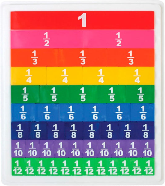 School Smart Color-Coded Fraction Tiles - Set of 51 - Multiple Colors