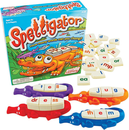 Junior Learning Spelligator Word Building Game, Ages 5-9, Phonemic Awareness, 75 Letter Tiles