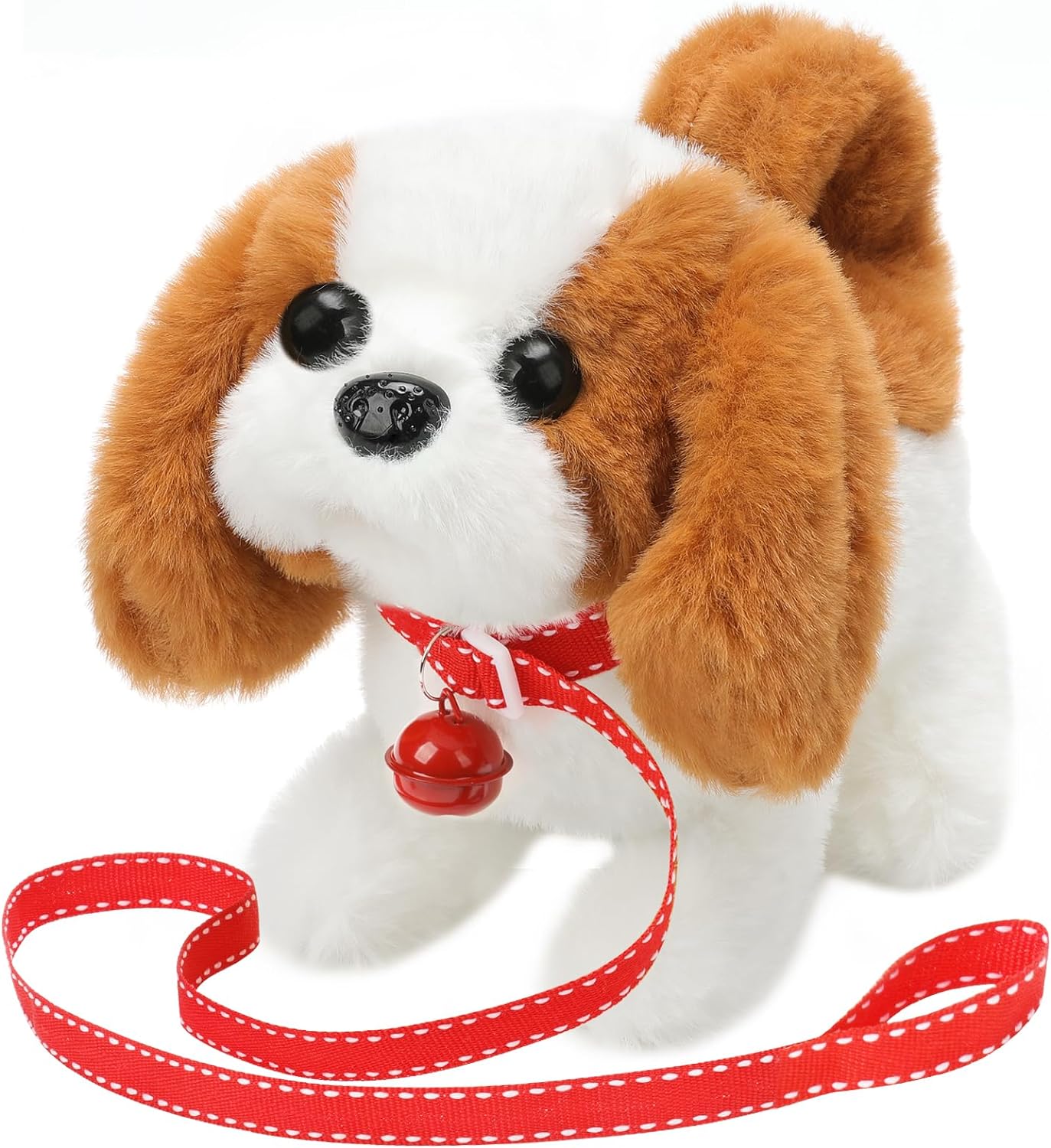 KSABVAIA Plush Teddy Toy Puppy Electronic Interactive Dog - Walking, Barking, Tail Wagging, Stretching Companion Animal for Kids Toddlers