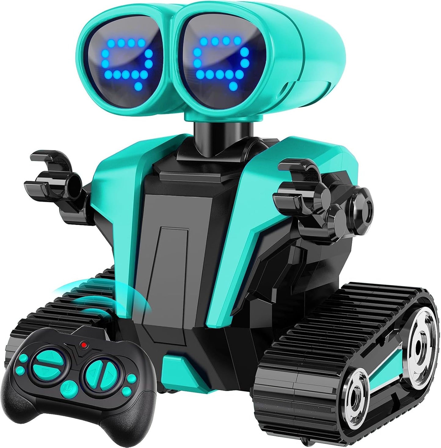 MindPal Robot Toys Rechargeable RC Robots for Kids with LED Eyes Auto-Demonstration Dance & Sing Remote Control Emo Robots for Boys Girls, Camouflage Blue