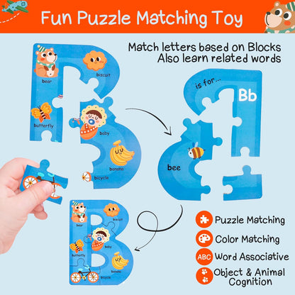 Wooden Floor Puzzles for Kids,Montessori Preschool Educational Learning Number Puzzle & Animal Puzzle Matching Games Easter Basket Stuffers Gifts for Boys Girls Ages 3+