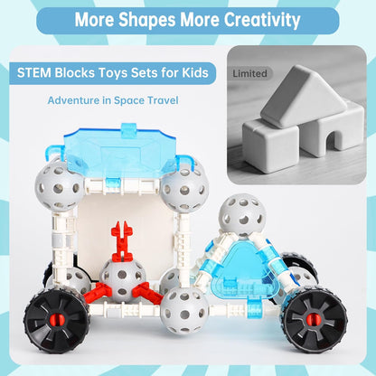 160 Pcs STEM Building Toys for Kids,Educational Engineering Blocks Kits for 4 5 6 7 8+ Year Old Boys & Girls with Storge Box,Learning Toys Sets & Birthday Gift for Toddlers