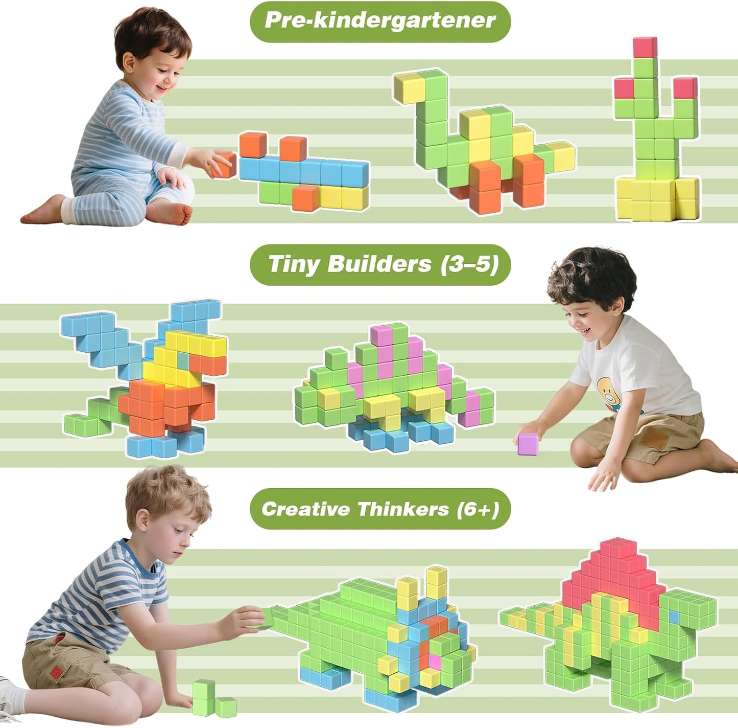 Apluses 45PCS Magnetic Blocks - Transparent Magnet Cubes, Toddler Building Blocks, Sensory Autism Gifts for Kids Ages 3+, Preschool Travel Toys for 3-5 Year Old Boys and Girls