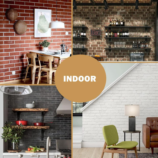 100 Whitewash Grey Faux Brick Wall Tiles, 3D Thin Brick Veneers for Bedroom, Bathroom, Kitchen, Fireplace and Fence Wall Panels (14.2 sq ft)