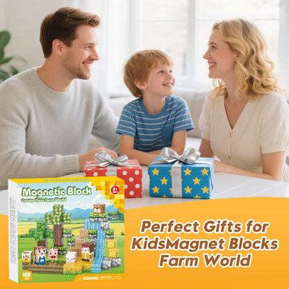 Magnetic Blocks, Magnetic Building Blocks Gryxpox, Magnet Tiles with Adventure World Blocks Toy, Magnetic Blocks For Kids Ages 4-8, STEM Sensory Toys for Ages 3+ Toddlers Kids Girl Boys Birthday Gifts